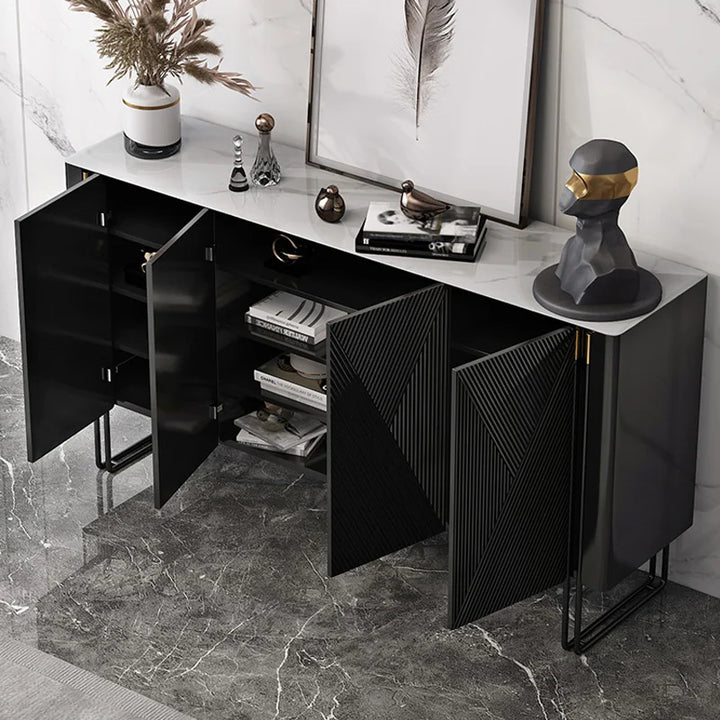 Modern Black Sideboard Buffet Server Cabinet Dining Room Console Table Storage Decorate Side Cabine Living Room Cabinets