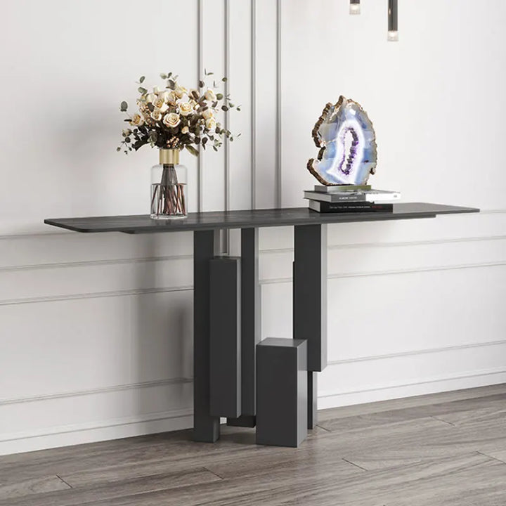 Nordic Popular Design High Quality Stainless Steel Contemporary Black Console Table Home Entry Decorative Cabinet Corner Table