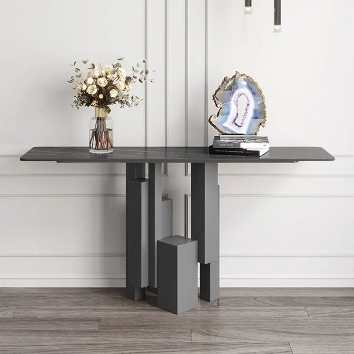 Nordic Popular Design High Quality Stainless Steel Contemporary Black Console Table Home Entry Decorative Cabinet Corner Table