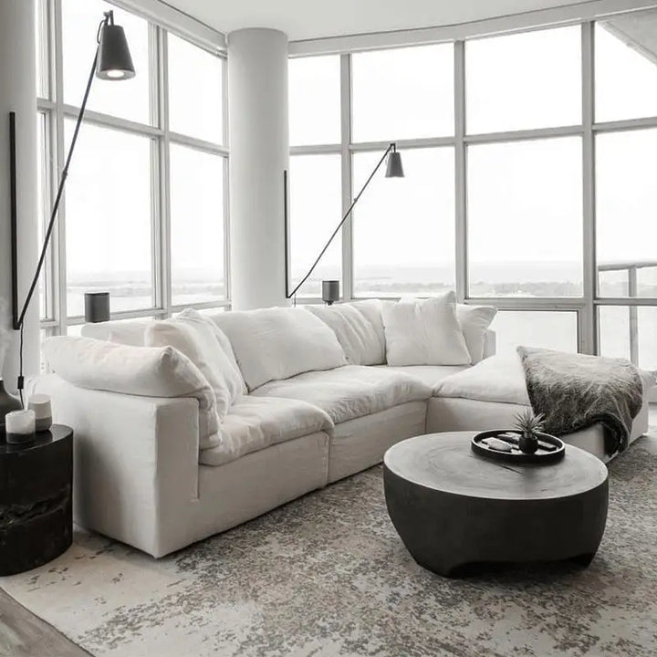 ATUNUS Living Room Couch Big Size Feather Sectional Modular Sofa Nordic Modern White Modular Sectional Couch Sofa Sets