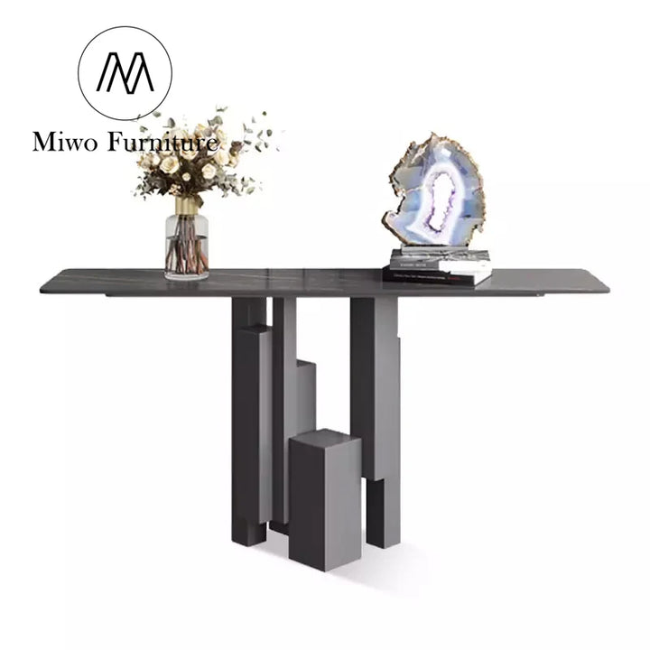 Nordic Popular Design High Quality Stainless Steel Contemporary Black Console Table Home Entry Decorative Cabinet Corner Table