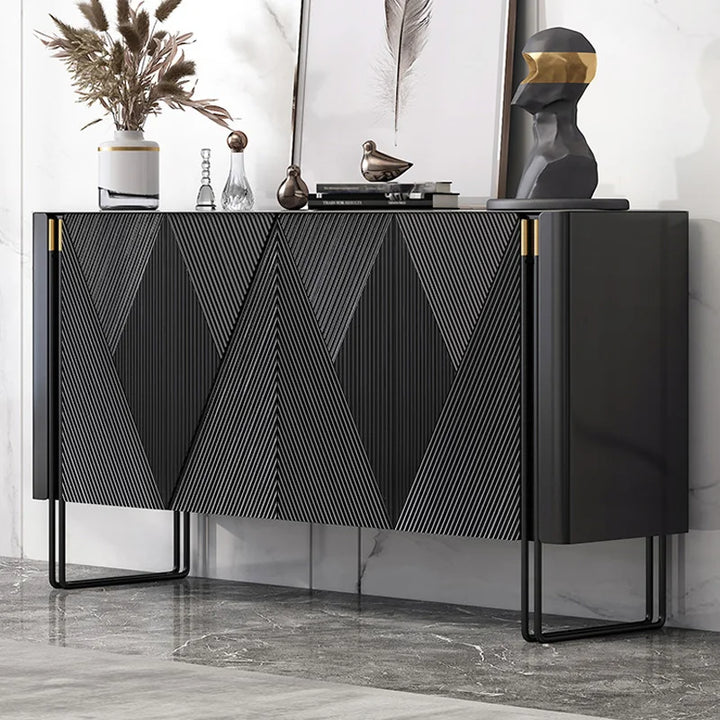 Modern Black Sideboard Buffet Server Cabinet Dining Room Console Table Storage Decorate Side Cabine Living Room Cabinets